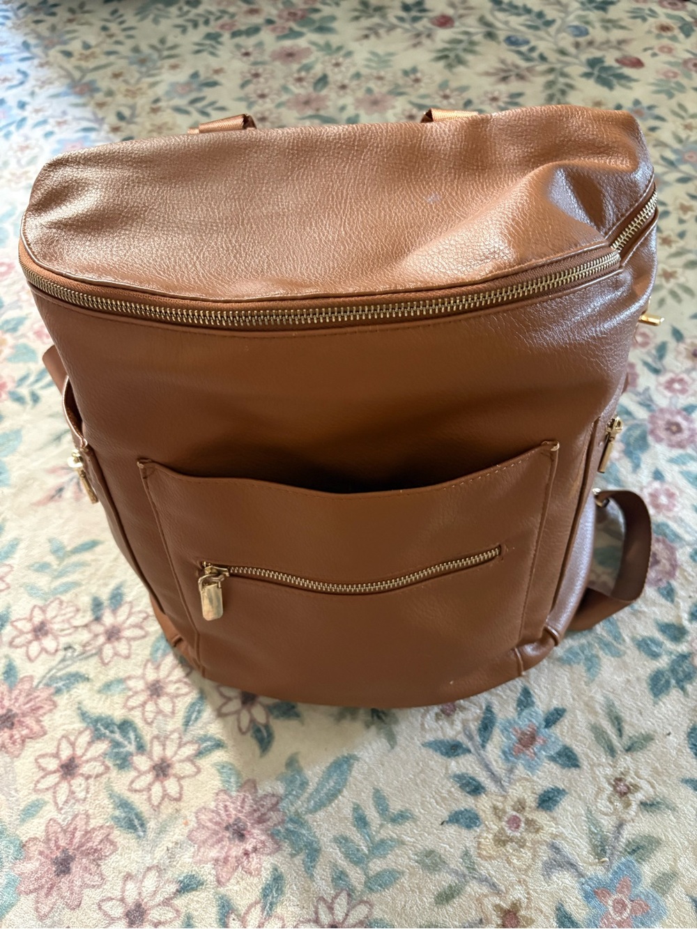 Miss fong diaper bag Leather Backpack - Brown Stylish Diaper bag